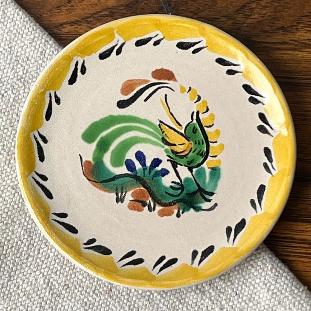 Gorky Gonzalez Mexican Majolica Mini Plate 4.25" Alfarería Tradicional Guanajuat